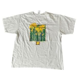 Anvil Travel nature Aspen Colorado fall short sleeve crew Tshirt unisex size XL